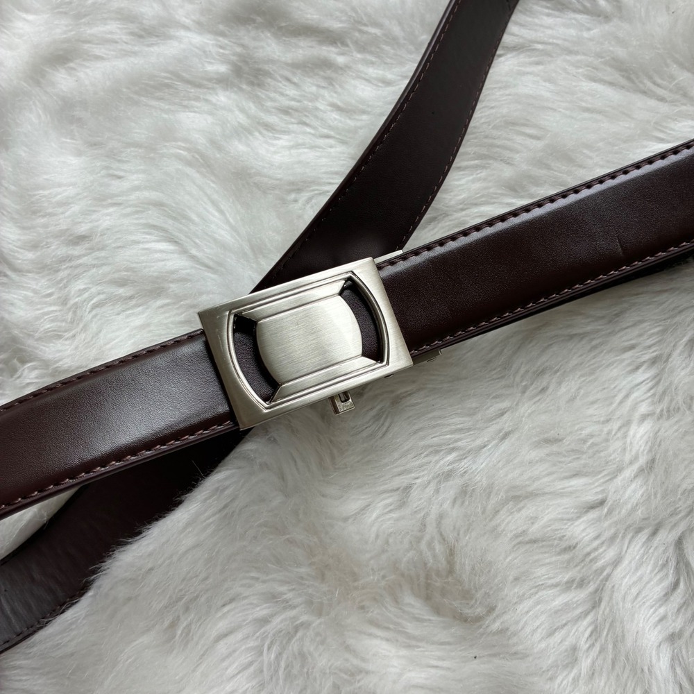 Mens Brown Leather Ratchet Belt Extra Long Cut to Fit Automatic Buckle P0100544 - Picture 8 of 10